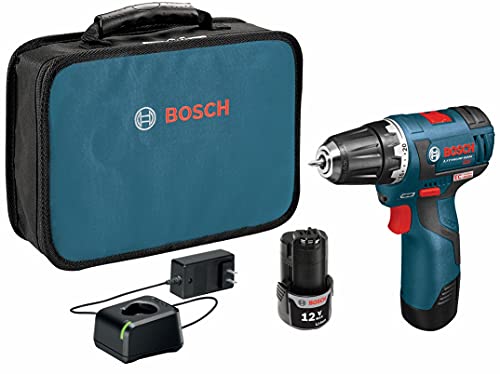 Bosch PS32-02 Cordless Drill Driver - 12V Brushless Compact Drill with 2 Lithium Ion Batteries,...