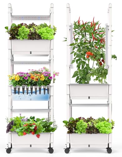 AOONEG hydroponics Growing System， Indoor herb & Vegetables Garden with LED Grow Light，Plants...
