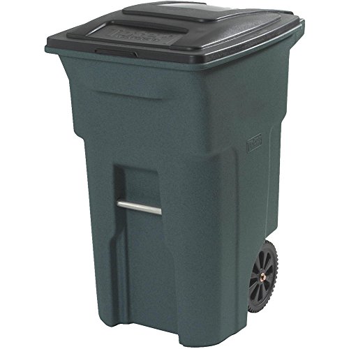 Toter 79296-R2968 96 Gallon Greenstone Trash Can with Wheels and Attached Lid