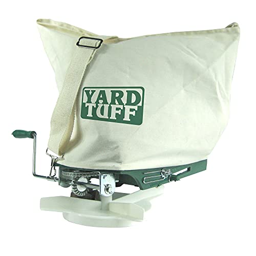 Yard Tuff Outdoor Lawn Garden 25 Pounds Shoulder Seeder and Grass Seed Spreader with Canvas Bag and...