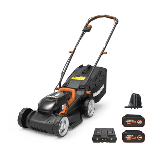 Worx 40V 14' Cordless Lawn Mower for Small Yards, 2-in-1 Battery Lawn Mower Cuts Quietly, Compact &...