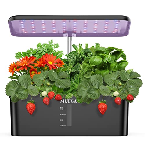 MUFGA 12 Pods Hydroponics Growing System, Indoor Garden with LED Grow Light, Plants Germination Kit,...