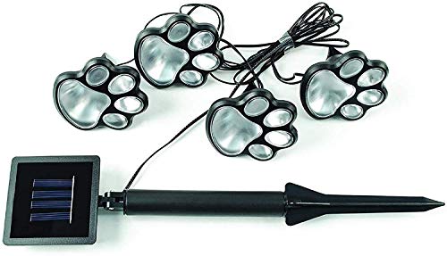 IdeaWorks Print JB7356 Dog Paw Solar Lights Outdoor Panels-Bright Energy Efficient and Perfect for...