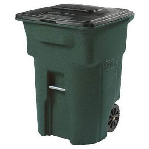 Toter 025596-R1GRS Residential Heavy Duty 2-Wheeled Trash Can with Attached Lid, 96-Gallon,...