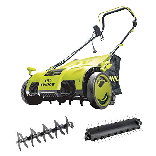 Sun Joe AJ805E 15-Inch 13-Amp Electric Dethatcher and Scarifier w/Removeable 13.2-Gal Collection...