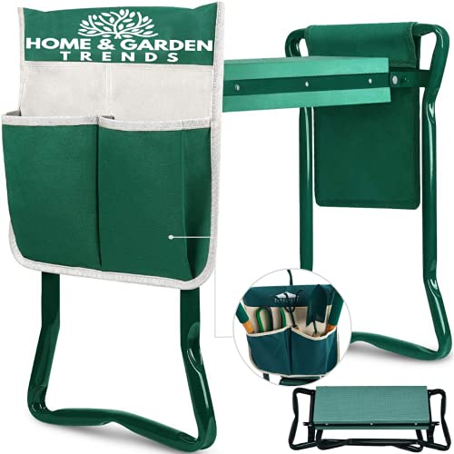 H&GT Garden Kneeler and Seat, Foldable Garden Stool Heavy Duty Gardening Bench for Kneeling and...