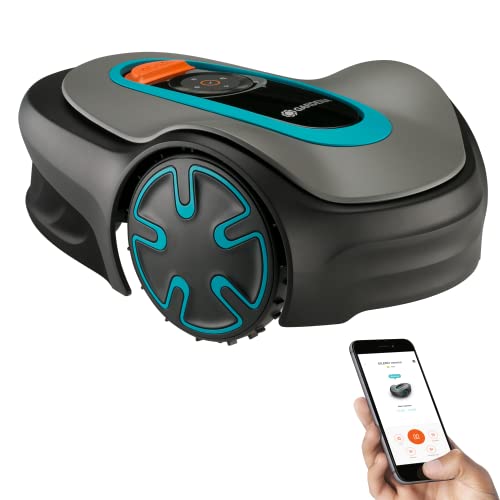 Gardena 15201-20 SILENO Minimo - Automatic Robotic Lawn Mower, with Bluetooth app and Boundary Wire,...