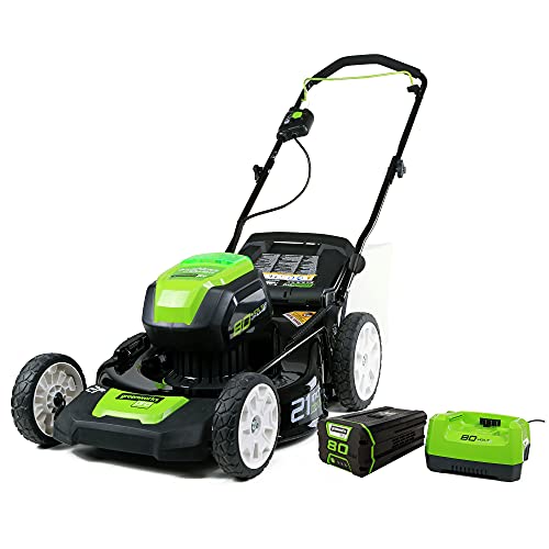 Greenworks Pro 80V 21' Brushless Cordless Lawn Mower, 4.0Ah Battery and 60 Minute Rapid Charger...