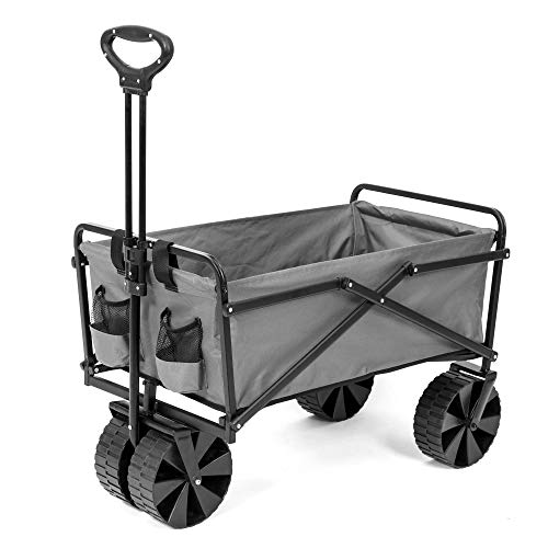 Seina Heavy Duty Steel Frame Collapsible Folding Outdoor Portable Utility Cart Wagon with All...