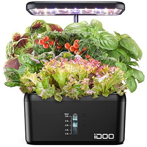 iDOO 8 Pods Hydroponic Growing System, Hydro Indoor Herb Garden Up to 15', Plants Germination Kit...