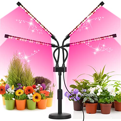 Grow Lights for Indoor Plants, Four Head LED Grow Light with Full Spectrum & Red White Spectrum for...