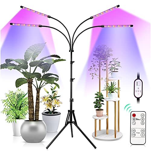 Grow Lights for Indoor Plants, LED Full Spectrum Plant Light with Stand (Adjustable Tripod 15-60inch...