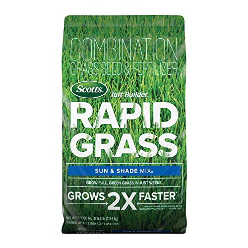 Scotts Turf Builder Rapid Grass Sun & Shade Mix: up to 2,800 sq. ft., Combination Seed & Fertilizer,...