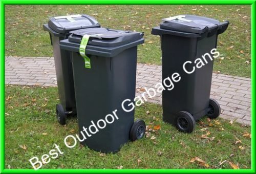 Outdoor garbage cans with wheels
